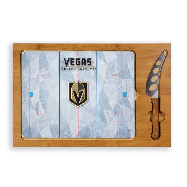 Vegas Golden Knights Glass Top Cutting Board and Knife