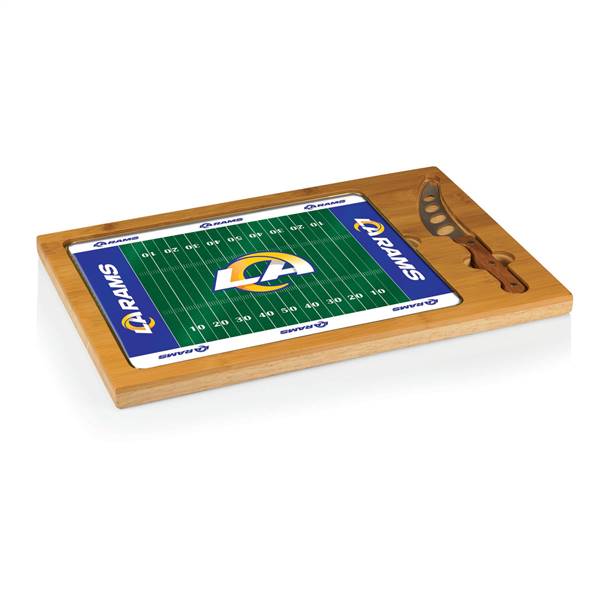 Los Angeles Rams Glass Top Cutting Board and Knife