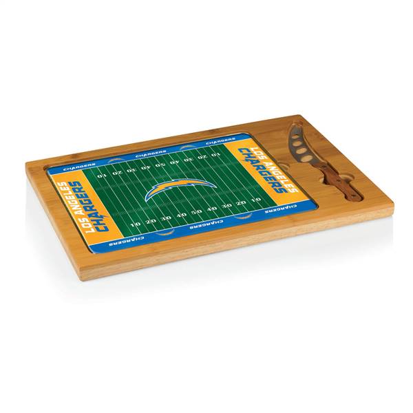 Los Angeles Chargers Glass Top Cutting Board and Knife
