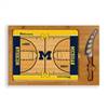 Michigan Wolverines Glass Top Cutting Board and Knife  