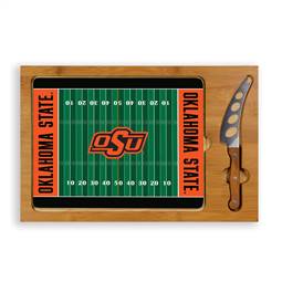 Oklahoma State Cowboys Glass Top Cutting Board and Knife