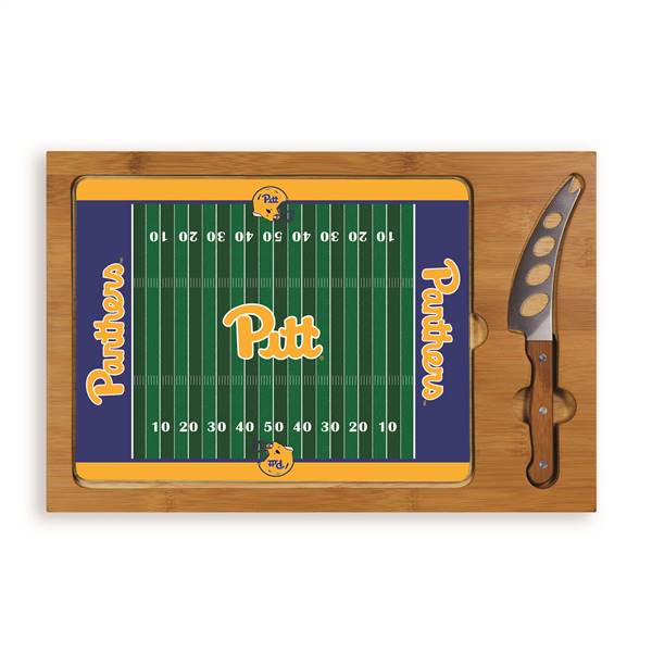 Pittsburgh Panthers Glass Top Cutting Board and Knife