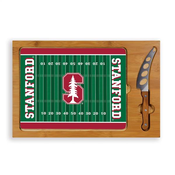 Stanford Cardinal Glass Top Cutting Board and Knife