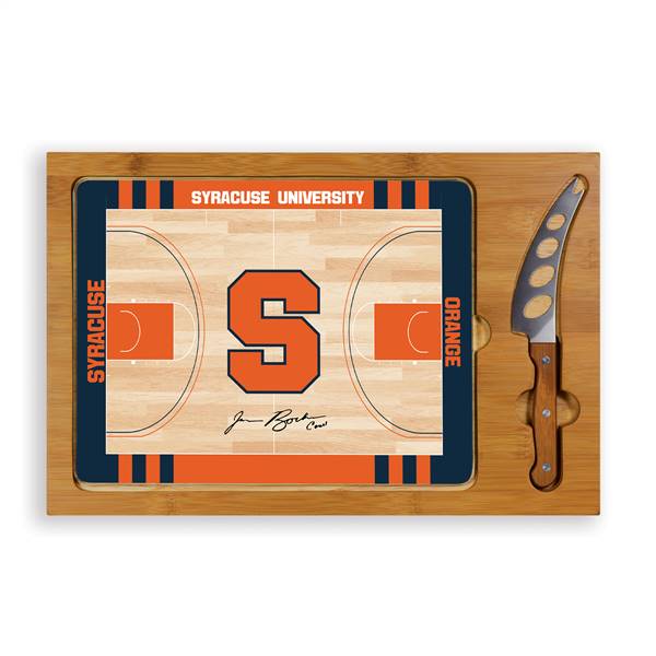 Syracuse Orange Glass Top Cutting Board and Knife