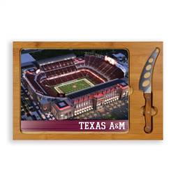 Texas A&M Aggies Glass Top Cutting Board and Knife