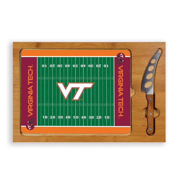 Virginia Tech Hokies Glass Top Cutting Board and Knife
