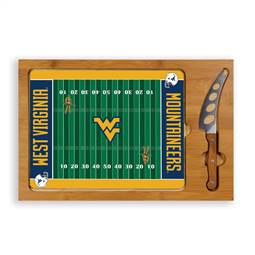 West Virginia Mountaineers Glass Top Cutting Board and Knife