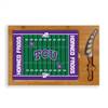 TCU Horned Frogs Glass Top Cutting Board and Knife
