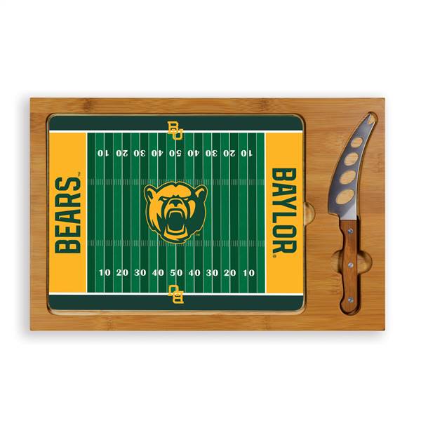 Baylor Bears Glass Top Cutting Board and Knife