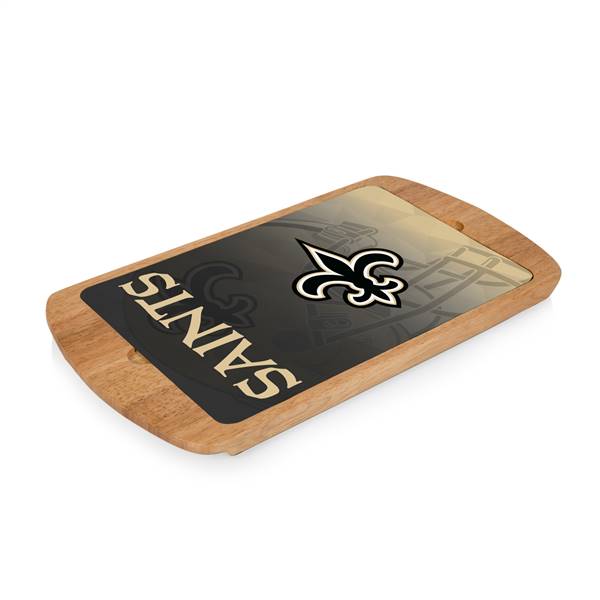 New Orleans Saints Glass Top Serving Tray