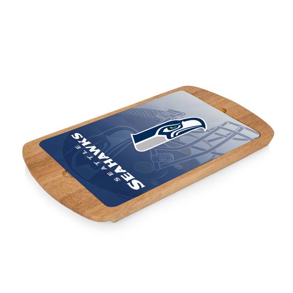 Seattle Seahawks Glass Top Serving Tray