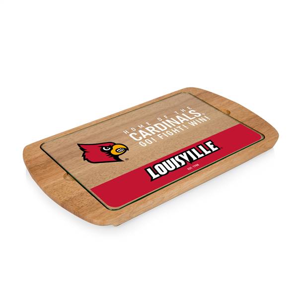 Louisville Cardinals Glass Top Serving Tray