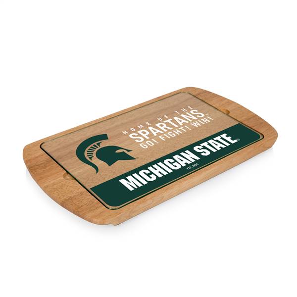 Michigan State Spartans Glass Top Serving Tray