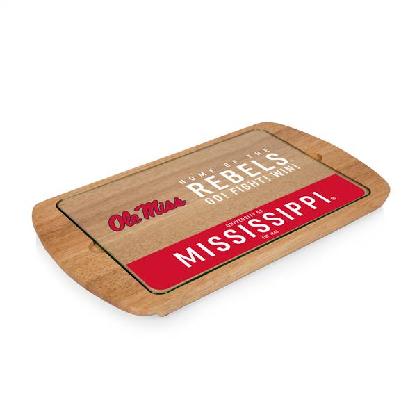 Ole Miss Rebels Glass Top Serving Tray