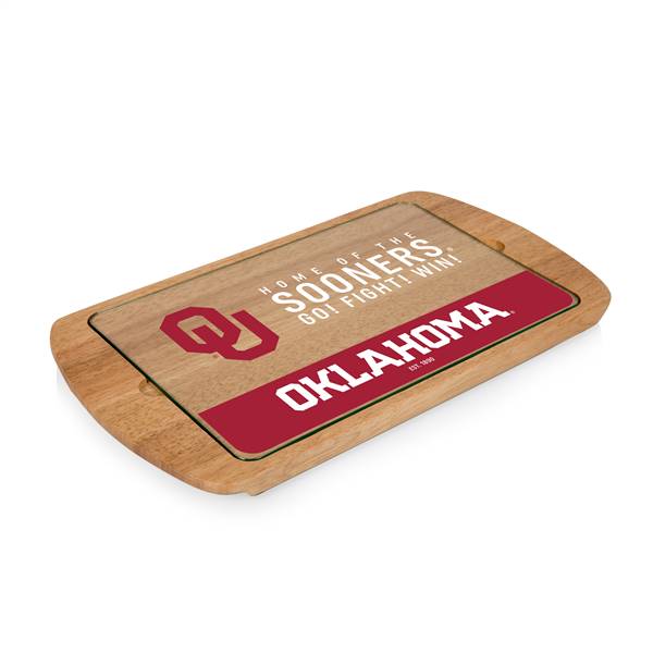 Oklahoma Sooners Glass Top Serving Tray
