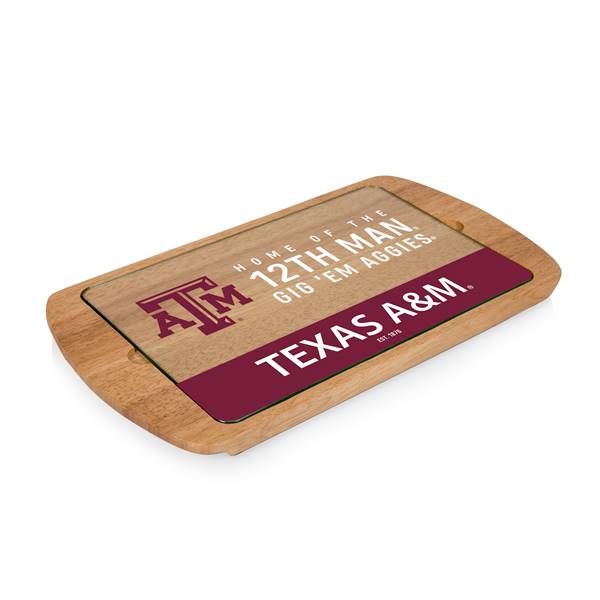 Texas A&M Aggies Glass Top Serving Tray