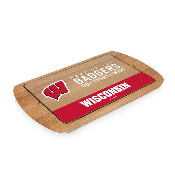 Wisconsin Badgers Glass Top Serving Tray