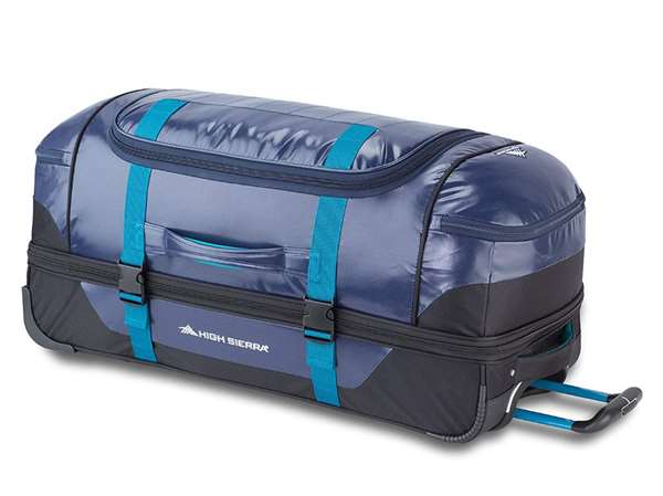 High Sierra Kennesaw 30 in. Drop-Bottom Wheeled Duffel  TRUE NAVY/BLACK/SEA