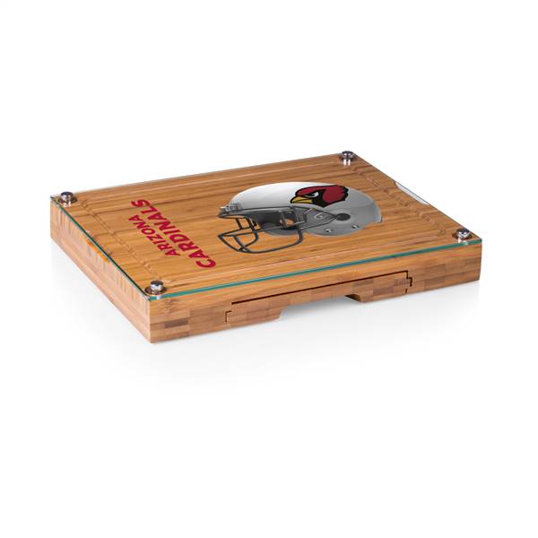 Arizona Cardinals Glass Top Cheese Cutting Board and Tools  