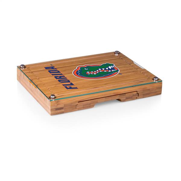 Florida Gators Glass Top Cheese Cutting Board and Tools