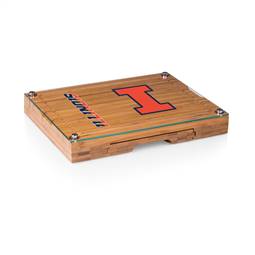 Illinois Fighting Illini Glass Top Cheese Cutting Board and Tools