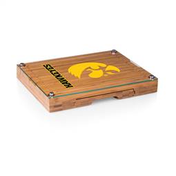 Iowa Hawkeyes Glass Top Cheese Cutting Board and Tools