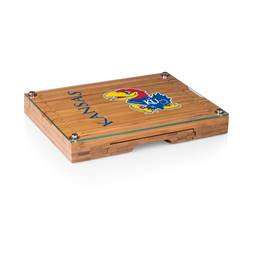 Kansas Jayhawks Glass Top Cheese Cutting Board and Tools