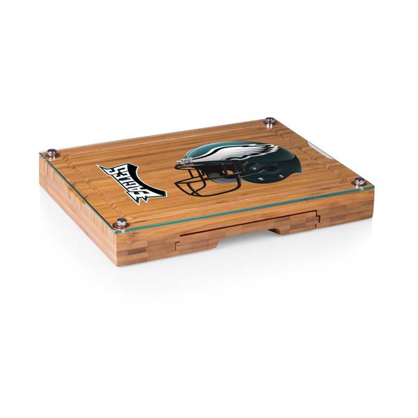 Philadelphia Eagles Glass Top Cheese Cutting Board and Tools