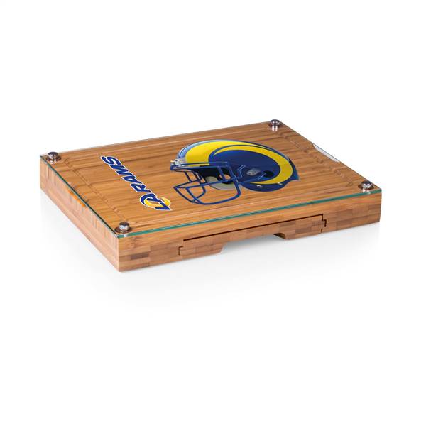 Los Angeles Rams Glass Top Cheese Cutting Board and Tools