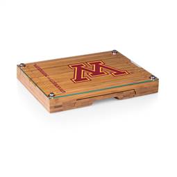 Minnesota Golden Gophers Glass Top Cheese Cutting Board and Tools