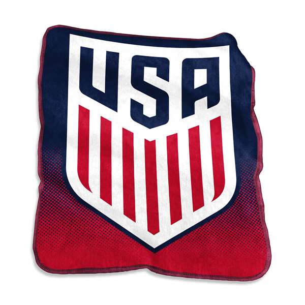 USSF United States Soccer Federation 26A Raschel Throw Fleece Blanket