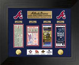 Atlanta Braves 4-Time World Series Champions Gold Coin & Ticket Collection  