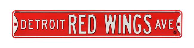 Detroit Red Wings Steel Street Sign-DETROIT RED WINGS AVE