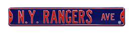 New York Rangers Steel Street Sign-NY RANGERS AVE    