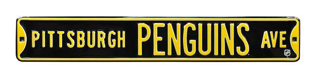 Pittsburgh Penguins Steel Street Sign-PITTSBURGH PENGUINS AVE    