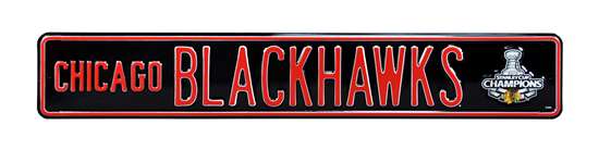 Chicago Blackhawks Steel Street Sign with Logo-2010 SC Champions   