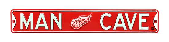 Detroit Red Wings Steel Street Sign with Logo-MAN CAVE   