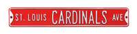 St Louis Cardinals Steel Street Sign-St Louis CARDINALS AVE on Red    