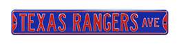 Texas Rangers Steel Street Sign-TEXAS RANGERS AVE    