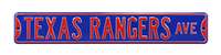 Texas Rangers Steel Street Sign-TEXAS RANGERS AVE