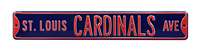 St Louis Cardinals Steel Street Sign-St Louis CARDINALS AVE on Navy    