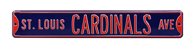 St Louis Cardinals Steel Street Sign-St Louis CARDINALS AVE on Navy    