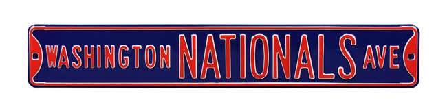 Washington Nationals Steel Street Sign-WASHINGTON NATIONALS AVE on Navy    