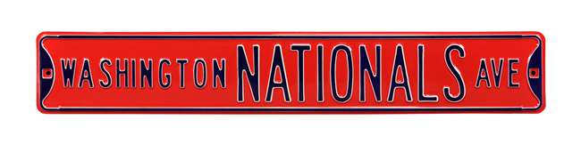 Washington Nationals Steel Street Sign-WASHINGTON NATIONALS on Red    