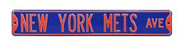New York Mets Steel Street Sign-NEW YORK METS AVE on Blue    