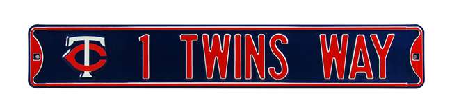 Minnesota Twins Steel Street Sign with Logo-1 TWINS WAY w/ Logo                                           