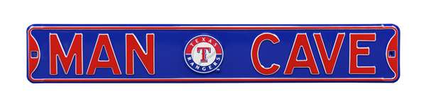 Texas Rangers Steel Street Sign with Logo-MAN CAVE   