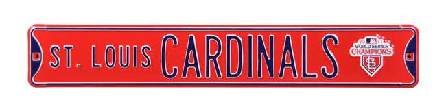 St Louis Cardinals Steel Street Sign with Logo-St Louis CARDINALS WS 2011 Logo   