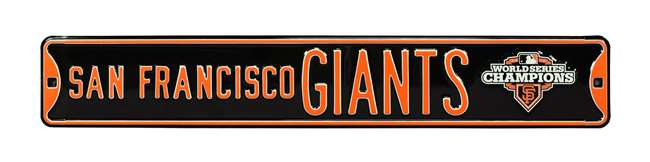 San Francisco Giants Steel Street Sign with Logo-WS 2012 Champions   