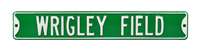 Chicago Cubs Steel Street Sign-WRIGLEY FIELD on Green    